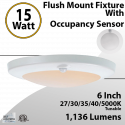 Stair Lights Fixture with Occupancy Sensor 27/30/35/40/5000K 15W 1136Lm