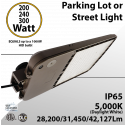 LED Street Light 200/240/300W 100-277 42127Lm 5000K IP65 ETL DLC