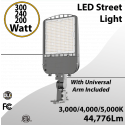LED Street Light 300/240/200W 3/4/5K W/ Universal Arm Included