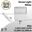 Street Light White Finish 80 to 150W - CCT 3/4/5000K - Up to 22,500Lm