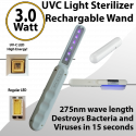 UV Light Sterilizer Wand 275nm 3W portable to End Virus and Bacteria