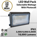 LED Wall Pack - Power & CCT Tunable 120W/100W/80W 3/4/5K Photocell