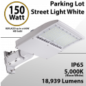 Street Light White fixture 150W 18939Lm 5000K UL IP65 DLC