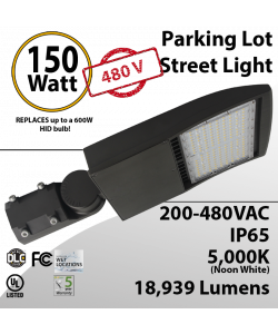 480V LED pole lights 150W  18939Lm 5000K UL IP67 DLC