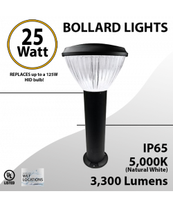 Bollard lights LED source included 26.40" X 10.24" 25W round