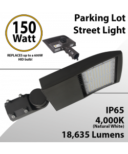 LED Street Light parking lot light 150W 18635Lm 4000K UL IP65 DLC