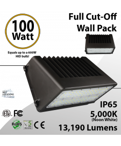 LED Wall Pack Lights 100W 13190 Lm DLC 5000K