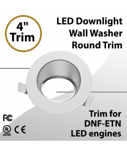 LED Downlight 4 Inch Round Wall Washer Trim