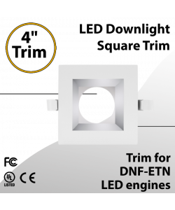 LED Downlight 4 Inch Square Trim
