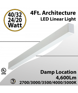 4FT Architecture 40 32 24 20W 5CCT Selectable LED Linear Light