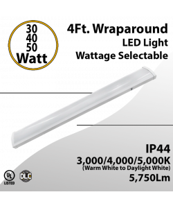 LED Linear Wraparound 4Ft 30/40/50W 3CCT adjustable, 5750lm