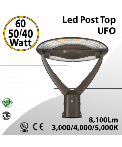 Led Post Top UFO 60/50/40 Watt Tunable 3/4/5K Tunable 8100Lm