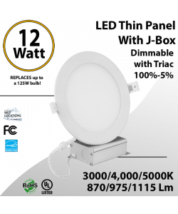 Recessed Lighting Ultra Thin LED Panel 6" 12W CCT Tunable