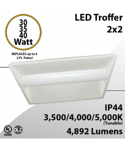 Troffer Lights 2x2 tunable wattage and CCT 30/35/40W and 35/40/50K