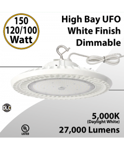 UFO LED Light 150/120/100W White Dimmable 27000Lm 5000K