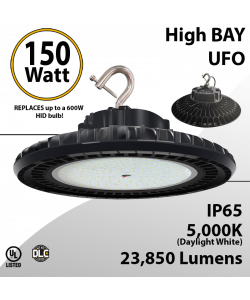 UFO LED Light High Bay 150W 23850 Lumen 5000K UL & DLC