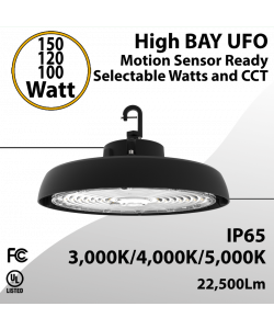 UFO LED High Bay 150/120/100W M. Sensor Ready 22500Lm 3/4/5K