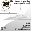 4Ft Linear High Bay Motion Sensor Ready 300W 41466Lm 5000K 100-277V