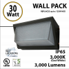 30w LED Wall Pack Light Fixture 250 Watt Metal Halide Equivalent