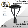 Post-Top Garden Light 20/30/40/60W 30K/40K/50K photocell