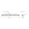 Dimensions LED Vapor Tight Fixture 20/30/40W 5200Lm 3000 4000 5000K Dimmable 