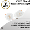LED Gimbal Recessed Downlight 4" 9W 