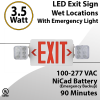 Exit Sign 90 Min Battery Included IP65 Rated Single or Double Face (LED)