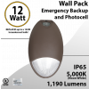 Emergency Wall Pack 12W with photocell 90 minutes backup light