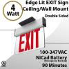 Exit Sign Edge-lit Battery Backup 2 Face Red