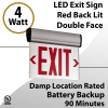 Exit Sign Edge-Lit Battery Backup Double Face Red 