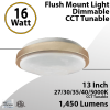 bathroom and bedroom interior flush mount led light 16w gold