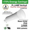 9W PL LED Lamp 900Lm 3000K Frosted Lens G24-d IP40 UL.  Ballast compatible