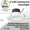 LED Commercial Downlight 6" 12/17/22W 2030Lm