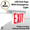 Exit Sign With Emergency Light 90M BackUp Red Letters