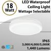 CCT Selectable 18W Waterproof LED Ceiling Light 1440lm 3000/4000/5000K