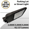 ED Street Light Tunable 300/240/200W 42127Lm 3 CCT UL IP66 DLC