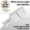 LED Street Light Fixture White 150/100/80W 200-480VAC 21000Lm 3 CCT