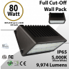LED Wal Pack Lights Full Cut-Off 80W 9974 Lm DLC 5000K