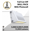 Led Wall Pack Full Cut-Off White Finish 45/63/90W 3000K/4000K/5000K w/Photocell (LED)