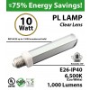 10W, PL LED Bulb lamp, 6500K, E26, UL.  Direct Line (Remove Ballast)