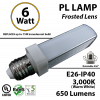 6W PL LED Bulb lamp 3000K E26 UL.Frosted.  Direct Line (Remove Ballast)