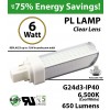 6W PL LED Bulb lamp 650Lm 6500K G24-d3 IP40 UL. Direct Line (Remove Ballast)