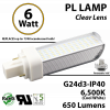 6W PL LED Bulb lamp 650Lm 6500K G24-d3 IP40 UL. Direct Line (Remove Ballast)