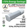 6W PL LED Lamp 550Lm 4000K Frosted G24q-d Magnetic ballast or By-pass (line)