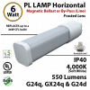 6W PL LED Lamp 550Lm 4000K Frosted G24q-d Magnetic ballast or By-pass (line)