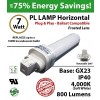 7W PL LED lamp 800Lm 4000K Frosted Ballast compatible GX23 IP40 UL.