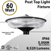 Pole Light Top Post Light 60W LED 8520 Lumen 5000K