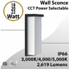 Outdoor LED Wall Sconce, 3K/4K/5K, 18/20/22W, 2619lm, IP66