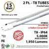 15W LED 2Ft T8 Aluminum Tube Light 5000K Frosted Lens 1950 Lumens Plug & Play or Line Wiring (Hybrid)