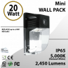 20W LED Mini Wall Pack 2450 Lumens 5000K IP65 UL